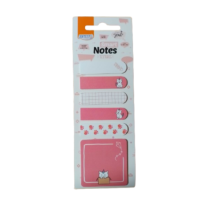 POST IT NOTAS ADHESIVAS GATITO 5 SEÑALIZADORES 1 BLOCK