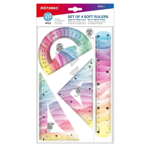 ESTUCHE GEOMETRICO 30 CM FLEXIBLE ARCOIRIS