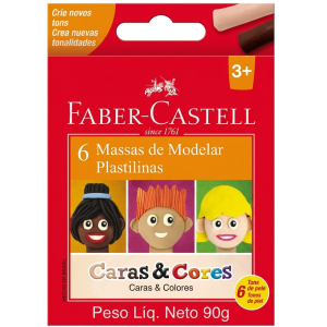 PLASTILINA 6 COLORES TONOS PIEL 90 GR FABER CASTELL