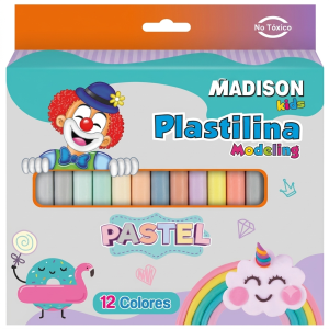 PLASTILINA 12 COLORES PASTEL MADISON