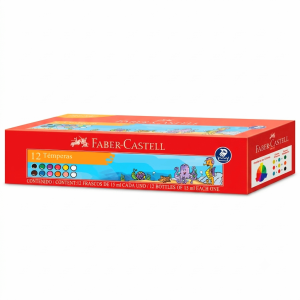TEMPERA 12 COLORES 15 ML FABER CASTELL