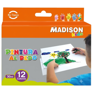 PINTURA AL DEDO 12 COLORES 30 ML MADISON