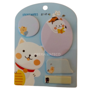 POST IT NOTAS ADHESIVAS GATITO 4 FORMAS 107 X 142