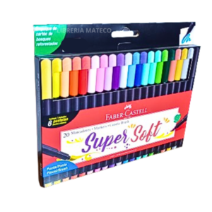 MARCADOR SUPERSOFT 20 PZAS PUNTA PINCEL FABER CASTELL