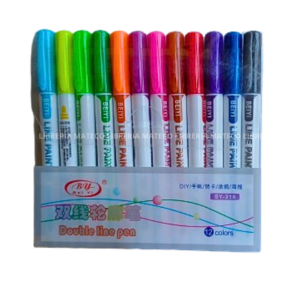 MARCADOR MAGICO DOBLE LINEA ESTUCHE 12 PZAS