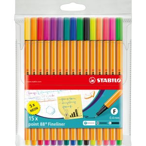 MICROPUNTA POINT 88 ESTUCHE 10 PZAS +5 NEONES STABILO