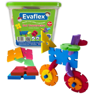 SET CONSTRUCTOR 60 PIEZAS PARA ENCASTRAR EVAFLEX +5 AÑOS
