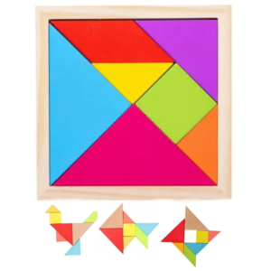 TAMGRAM DE MADERA 20X20 CM