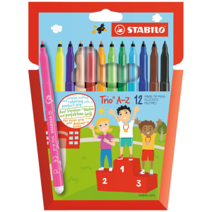 MARCADORES 12 PZAS TRIO A-Z STABILO