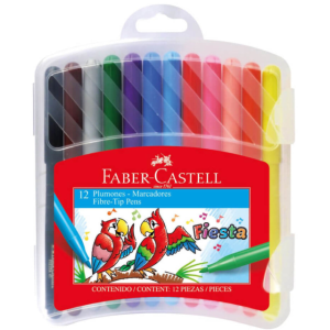 MARCADORES 12 PZAS FIESTA ESTUCHE RIGIDO FABER CASTELL