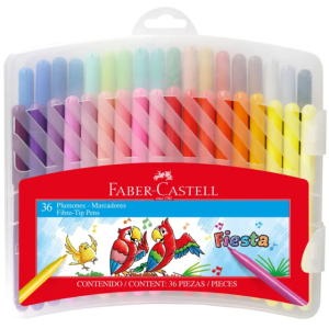 MARCADORES 36 PZAS FIESTA ESTUCHE RIGIDO FABER CASTELL