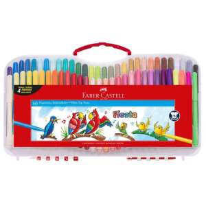 MARCADORES 60 PZAS FIESTA ESTUCHE RIGIDO FABER CASTELL