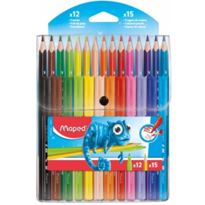 COLORES 15 PZAS Y MARCADORES 12 PZAS EN ESTUCHE MAPED