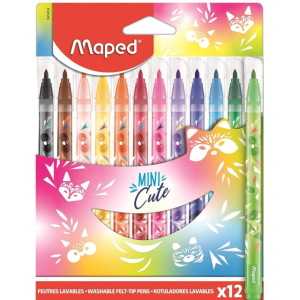MARCADORES 12 PZAS MINI CUTE MAPED