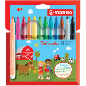 MARCADORES 12 PZAS TRIO JUMBO STABILO