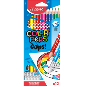 COLORES 12 PZAS BORRABLES MAPED