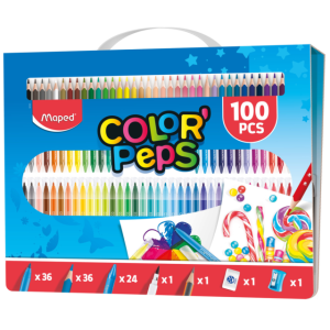 KIT 100 PZAS DE 36 MARCADORES 36 COLORES 24 CRAYONES Y OTROS MAPED