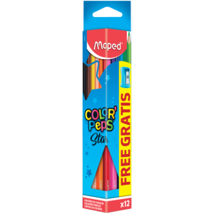 COLORES 12 PZAS MAS TAJADOR MAPED