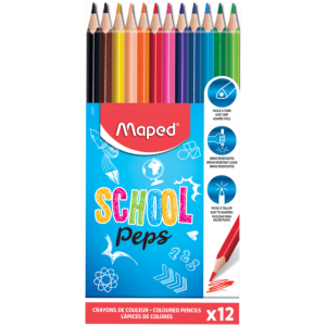 COLORES 12 PZAS SCHOOL PEPS MAPED