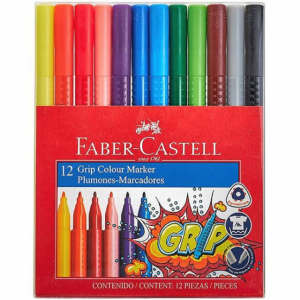 MARCADORES 12 PZAS GRIP FABER CASTELL