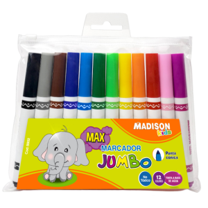 MARCADORES 12 PZAS JUMBO MADISON