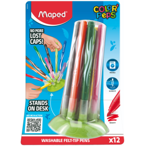MARCADORES 12 PZAS JUNGLE BASE GOMA MAPED