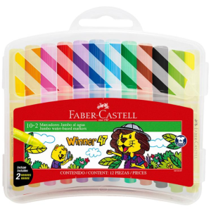 MARCADORES 12 PZAS WINNER 47 JUMBO ESTUCHE RIGIDO FABER CASTELL