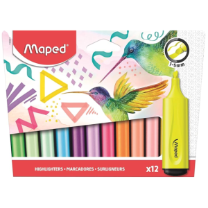 RESALTADOR 12 COLORES PASTEL MAPED