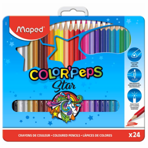 COLORES 24 PZAS CAJA METALICA MAPED