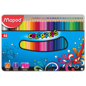 COLORES 48 PZAS CAJA METALICA MAPED