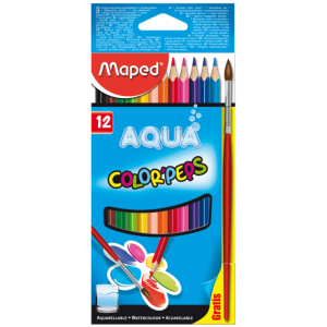COLORES ACUARELABLES 12 PZAS MAPED