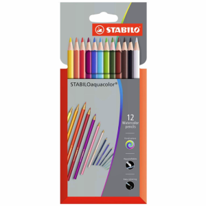 COLORES ACUARELABLES 12 PZAS STABILO