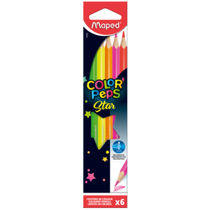COLORES 6 PZAS FLUORESCENTES MAPED