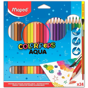 COLORES ACUARELABLES 24 PZAS MAPED