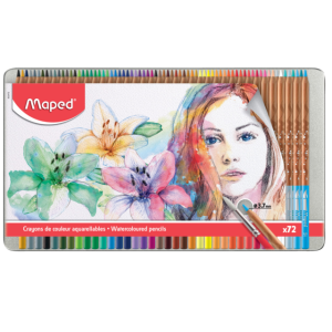 COLORES ACUARELABLES PREMIUM 72 PZAS MAPED