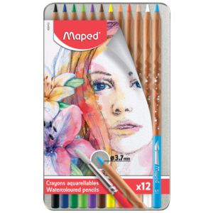 COLORES ACUARELABLES PREMIUM 12 PZAS MAPED