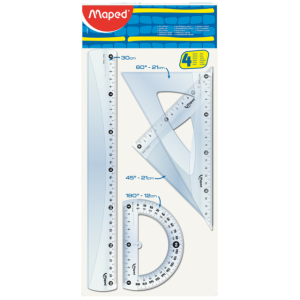 ESTUCHE GEOMETRICO 30 CM 4 PZAS MAPED
