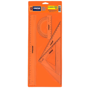 ESTUCHE GEOMETRICO 30 CM NARANJA VINIFAN