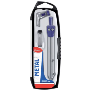 COMPAS METAL FOCUS EN ESTUCHE CON MINA Y ABRAZADERAMAPED