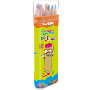 COLORES 12 PZAS JUMBO LATA