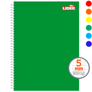 CUADERNO ESPIRAL PLENO TAMAÑO CARTA 100 HJS C/CORRIENTE LIDER
