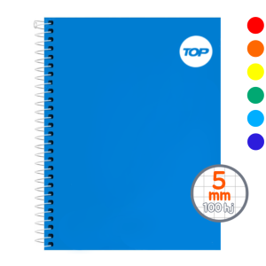 CUADERNO ESPIRAL PLENO TAMAÑO 1/2 OFICIO 100HJ C/CORRIENTE TOP