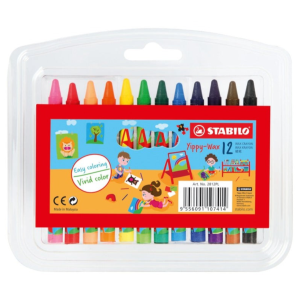 CRAYONES 12 COLORES YIPPI WAX STABILO
