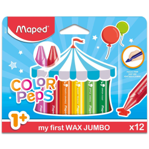 CRAYONES 12 COLORES WAX JUMBO MAPED