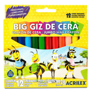 CRAYONES DE CERA 12 COLORES BG GIZ DE CERA ACRILEX