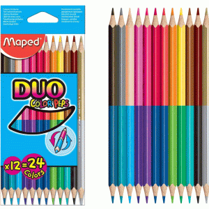 COLORES DUO 12 PZAS 24 COLORES MAPED