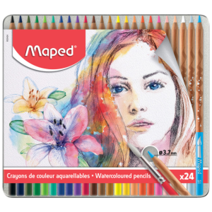 COLORES ACUARELABLES PREMIUM 24 PZAS MAPED