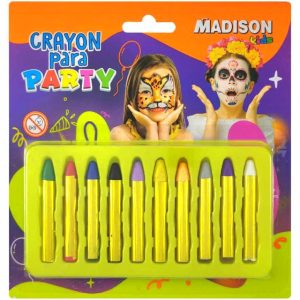 SET 10 PINTURAS DE CARA PARA NIÑOS MADISON