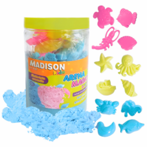 ARENA MAGICA 500GRS+UTENCILIOS BOTE PLASTICO MADISON