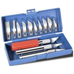 SET CUCHILLAS DE PRECISION 13 HOJAS INTERCAMBIABLES + 3 MANGOS DE METAL